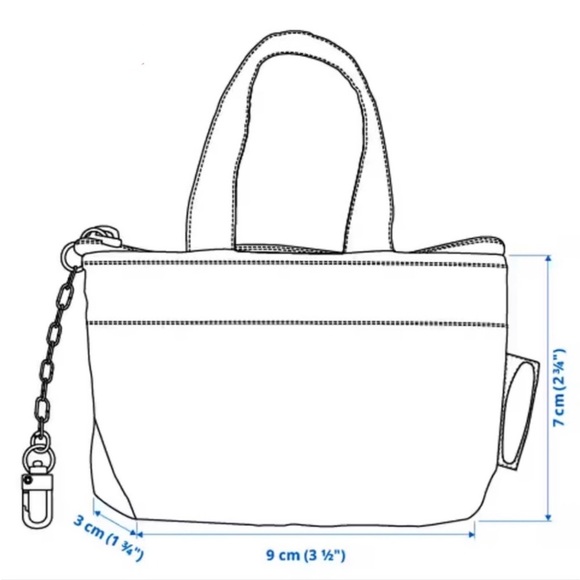 IKEA 2 FRAKTA BLUE Keychain Shopping zip Tote bags - Picture 3 of 5